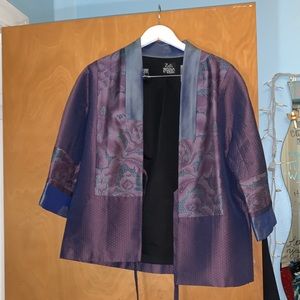 JAPANESE PURPLE SILK KIMONO STYLE JACKET